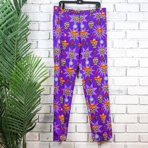 Opposuits Purple Dia De Los Muetros Pants Day of the Dead Skull Chili Size 42